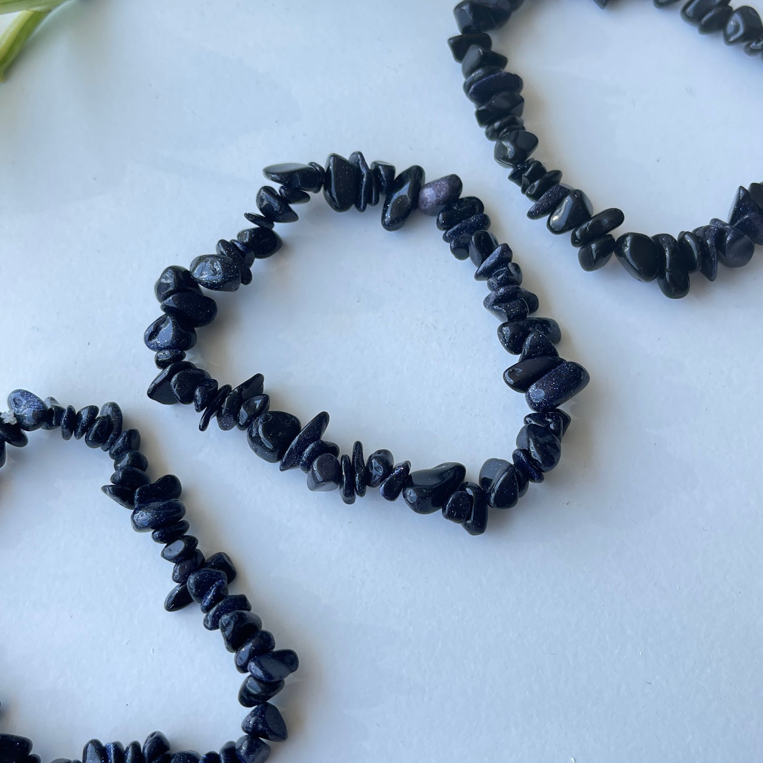 Blue Goldstone Chip Bracelet