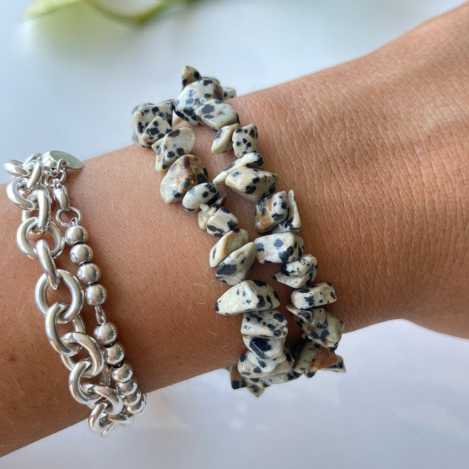 Dalmatian Jasper Chip Bracelet