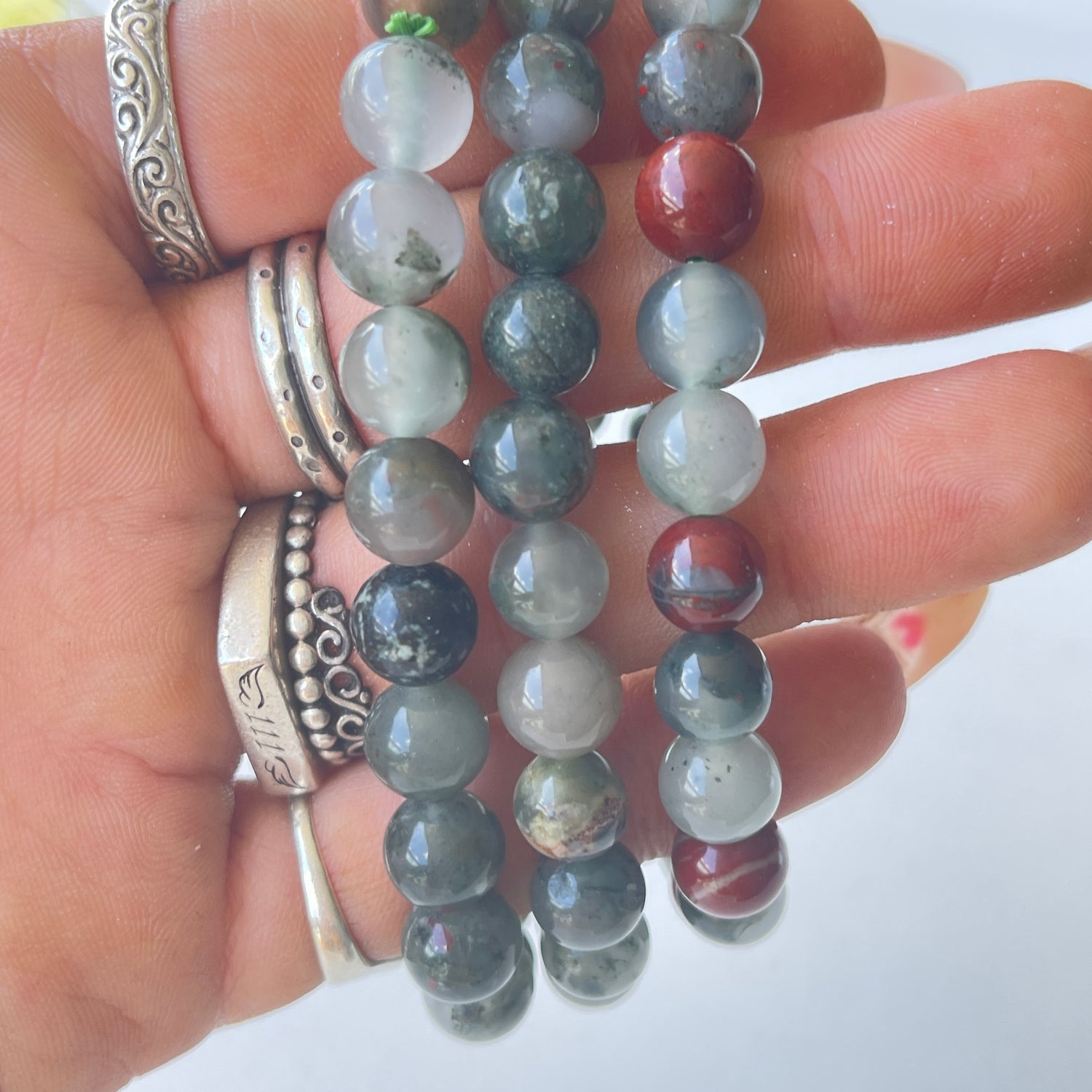 Bloodstone Beaded Bracelet