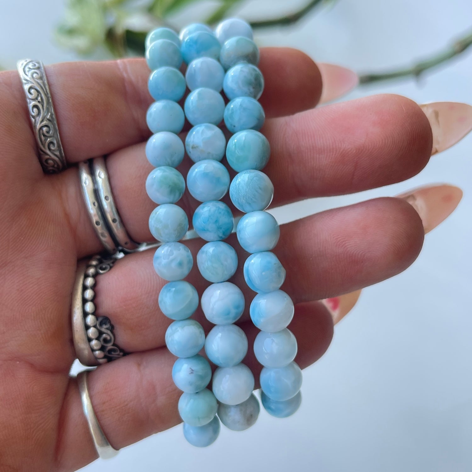 Larimar Round Med Bracelet