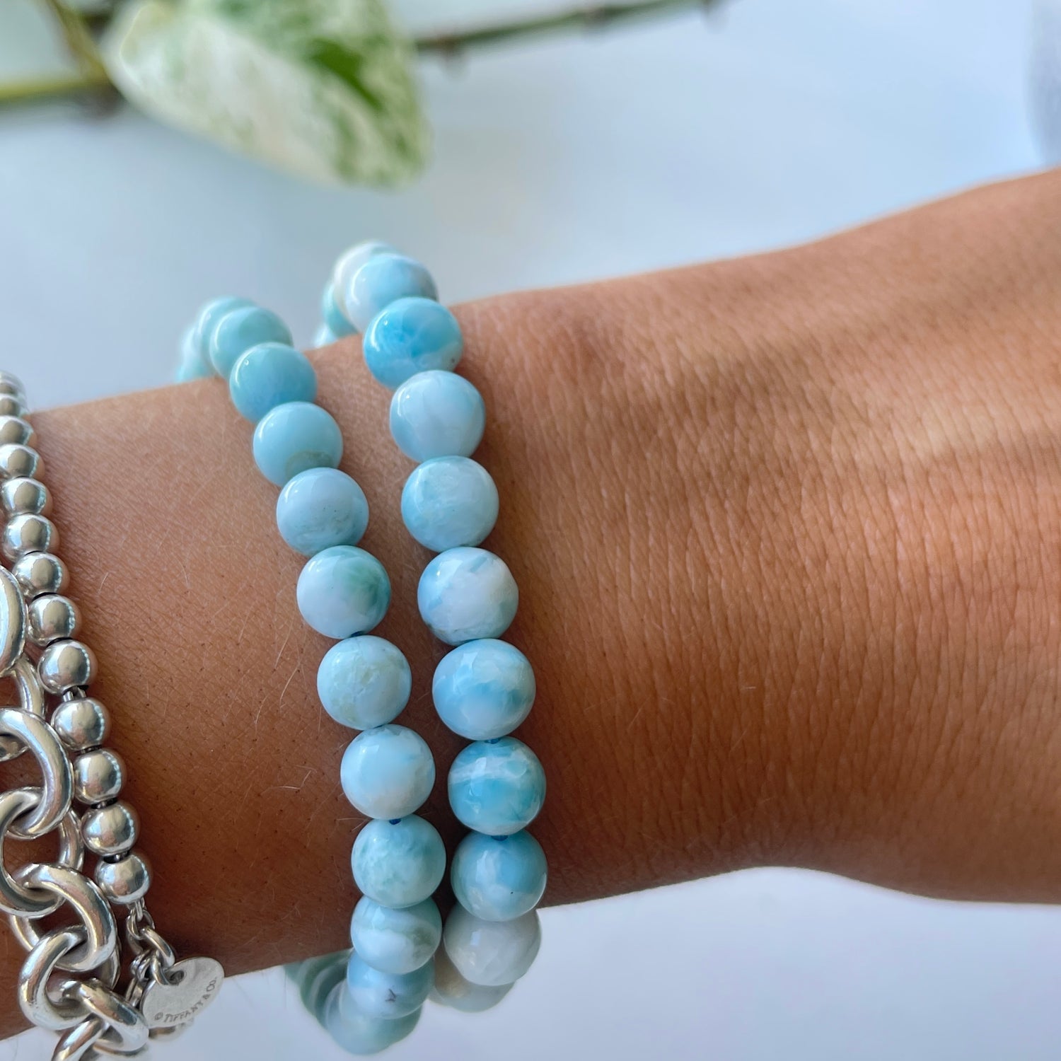 Larimar Round Med Bracelet
