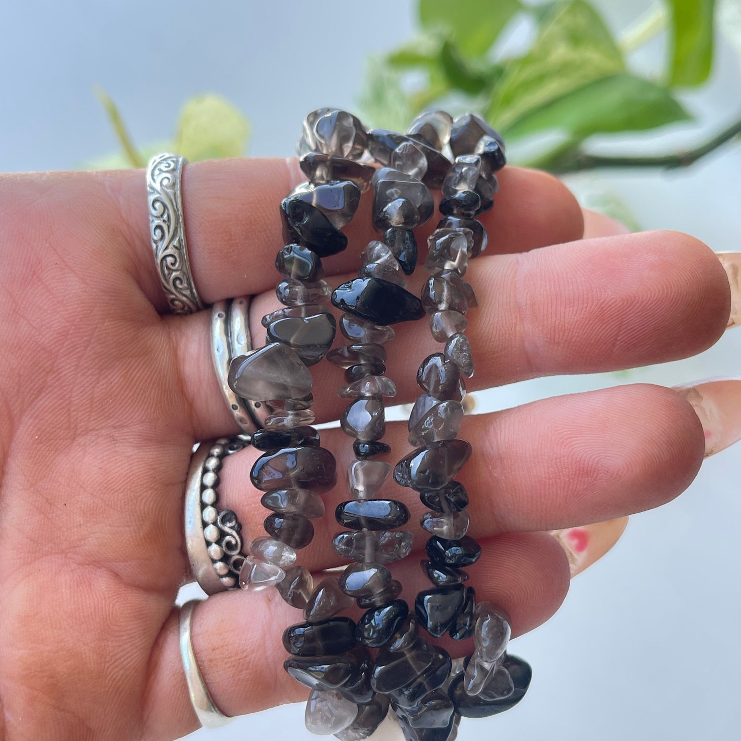 Smoky Quartz Chip Bracelet