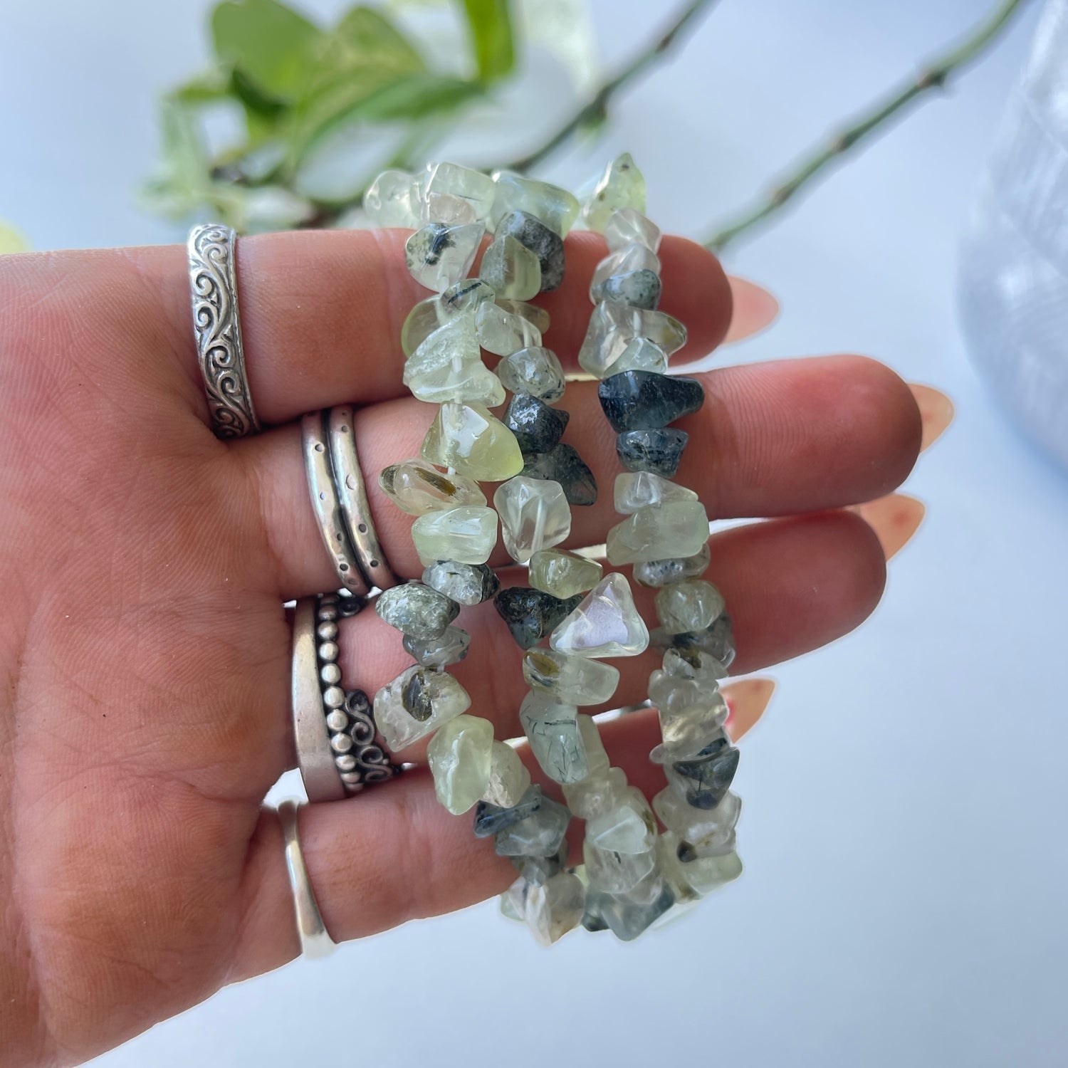 Prehnite Chip Bracelet