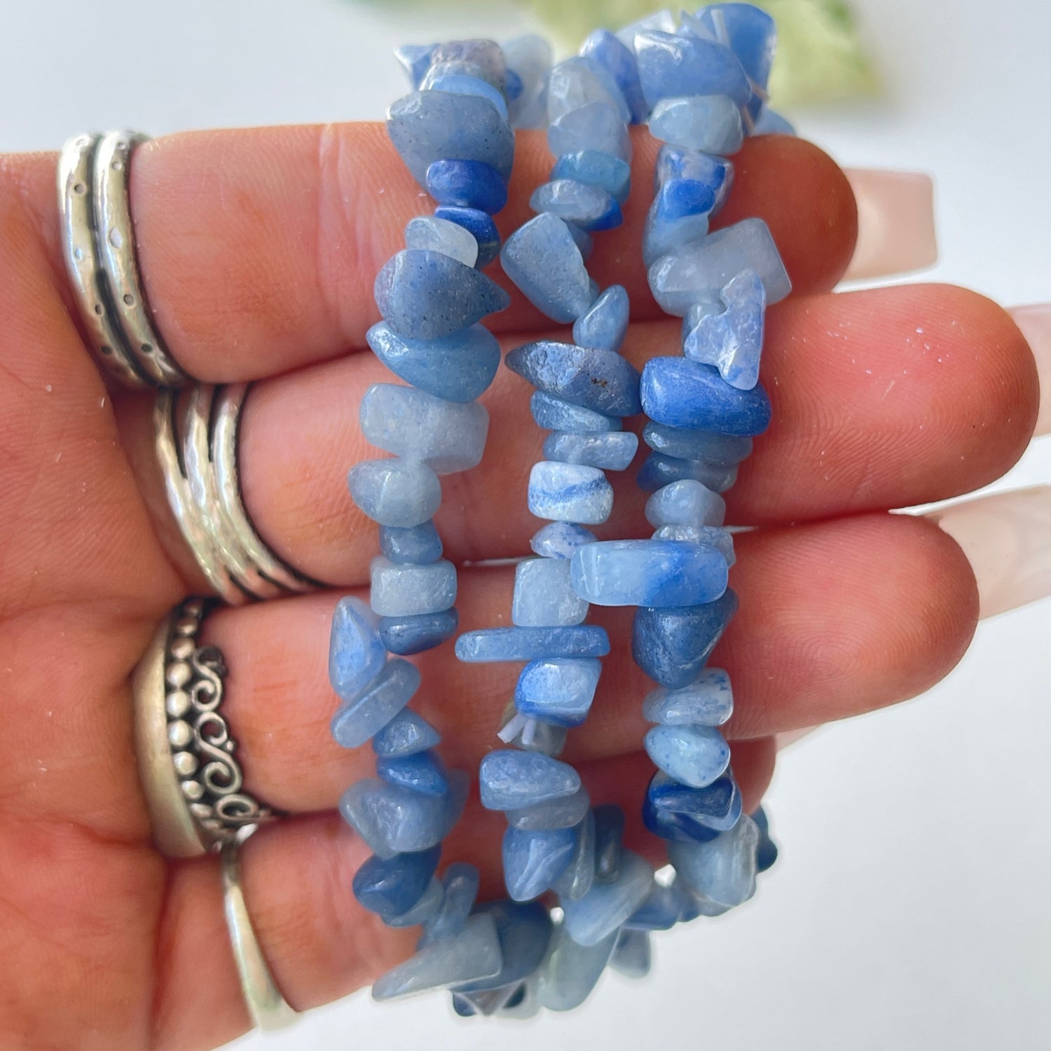 Blue Quartz Chip Bracelet