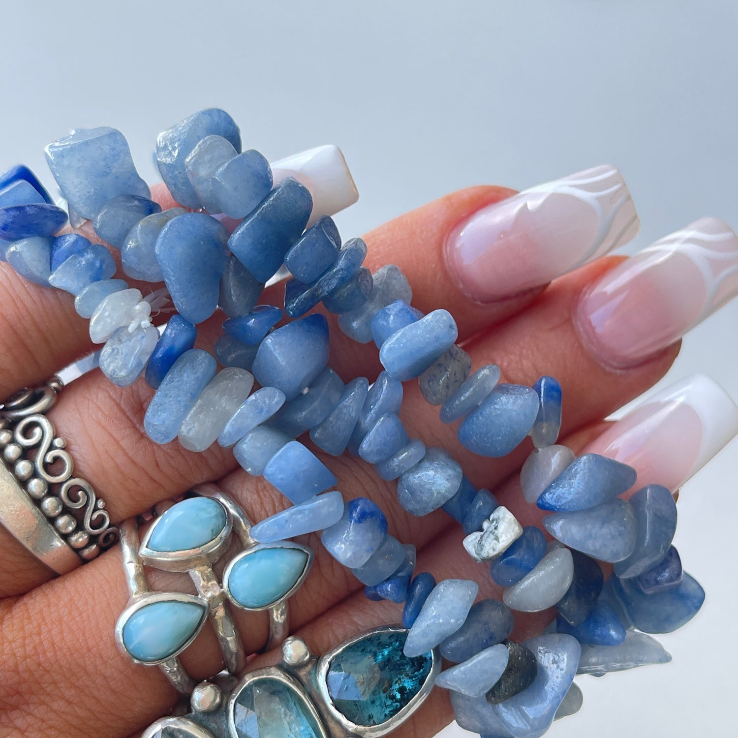 Blue Quartz Chip Bracelet