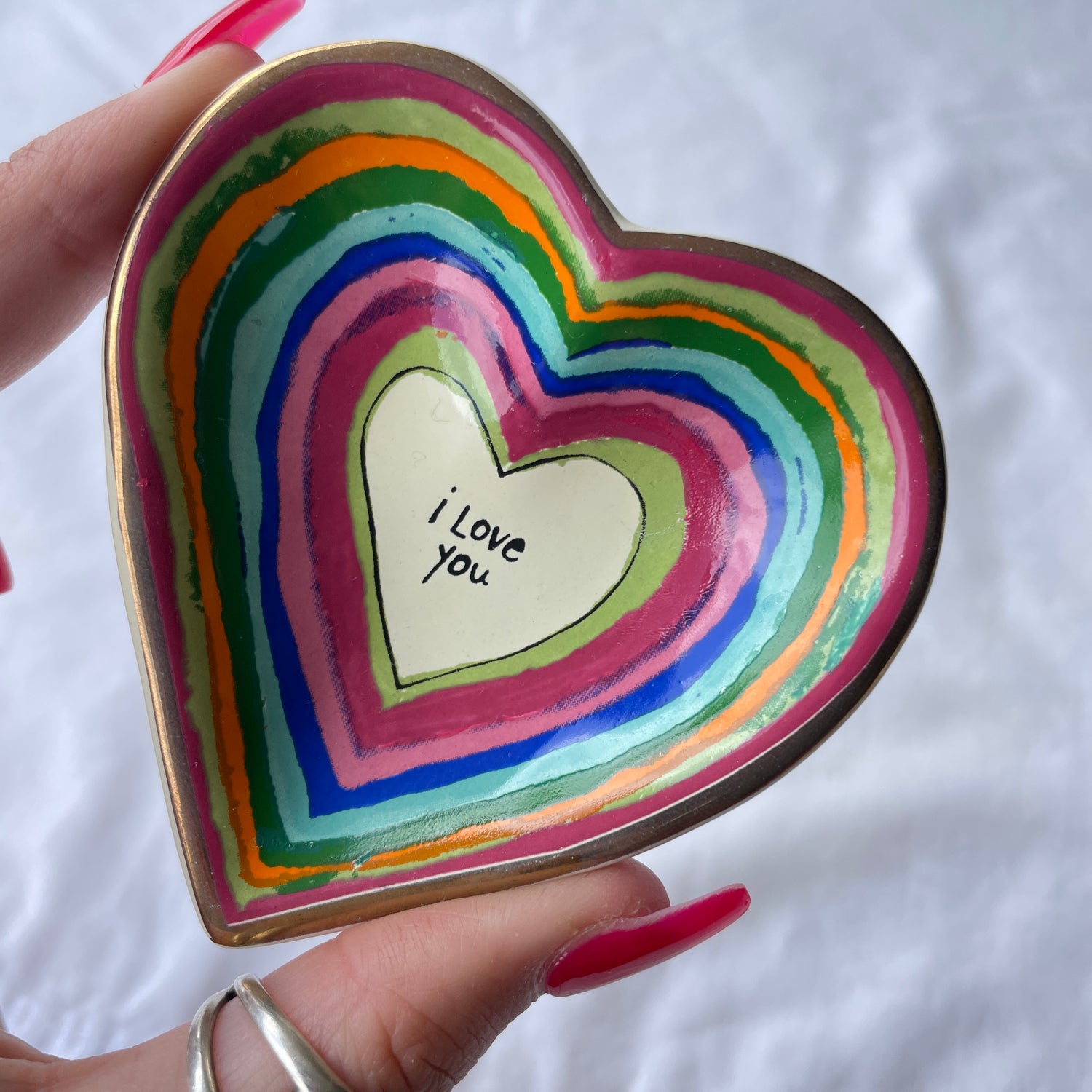 Rainbow Heart Trinket Dish DSH000108