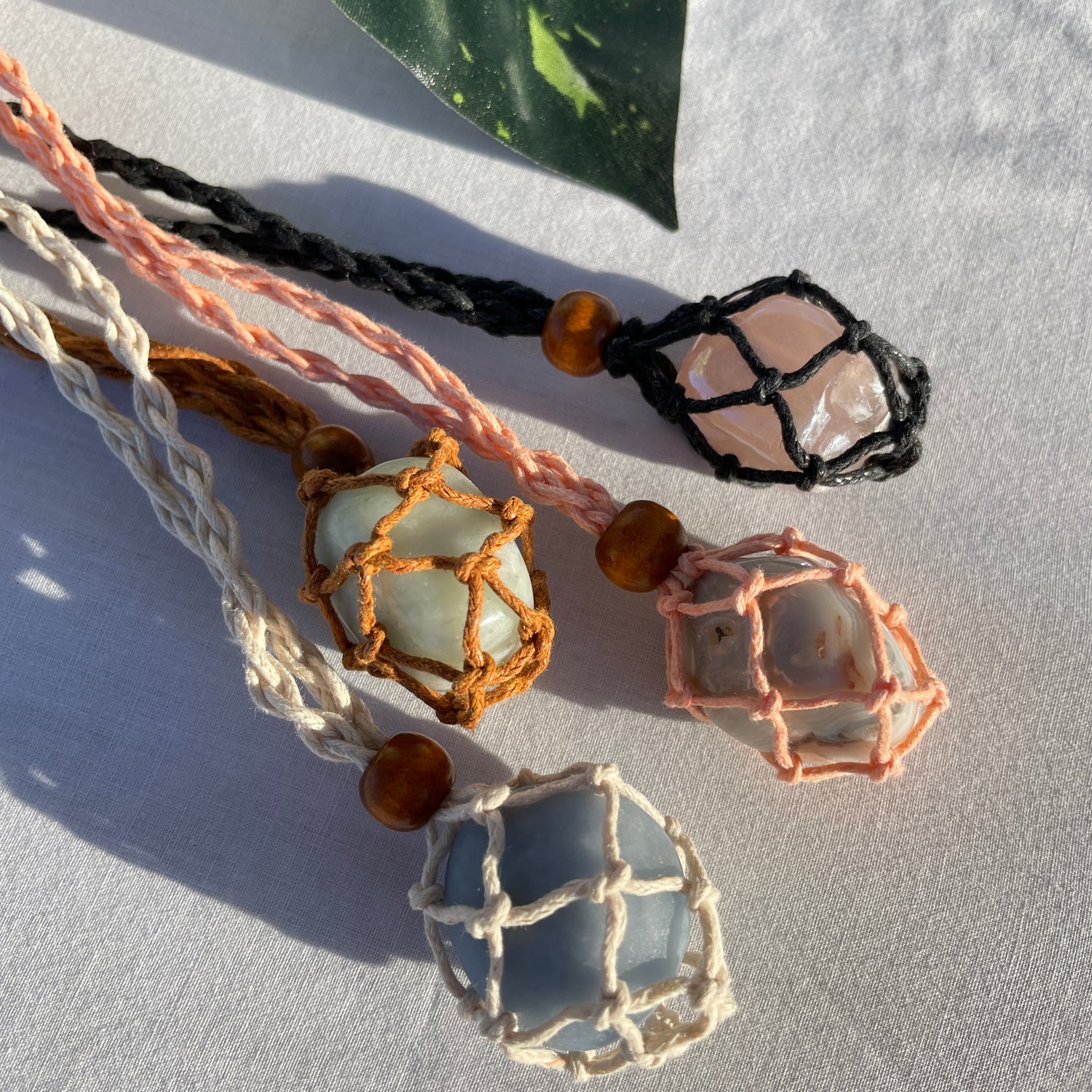 Cotton Crystal Necklace Holder.
