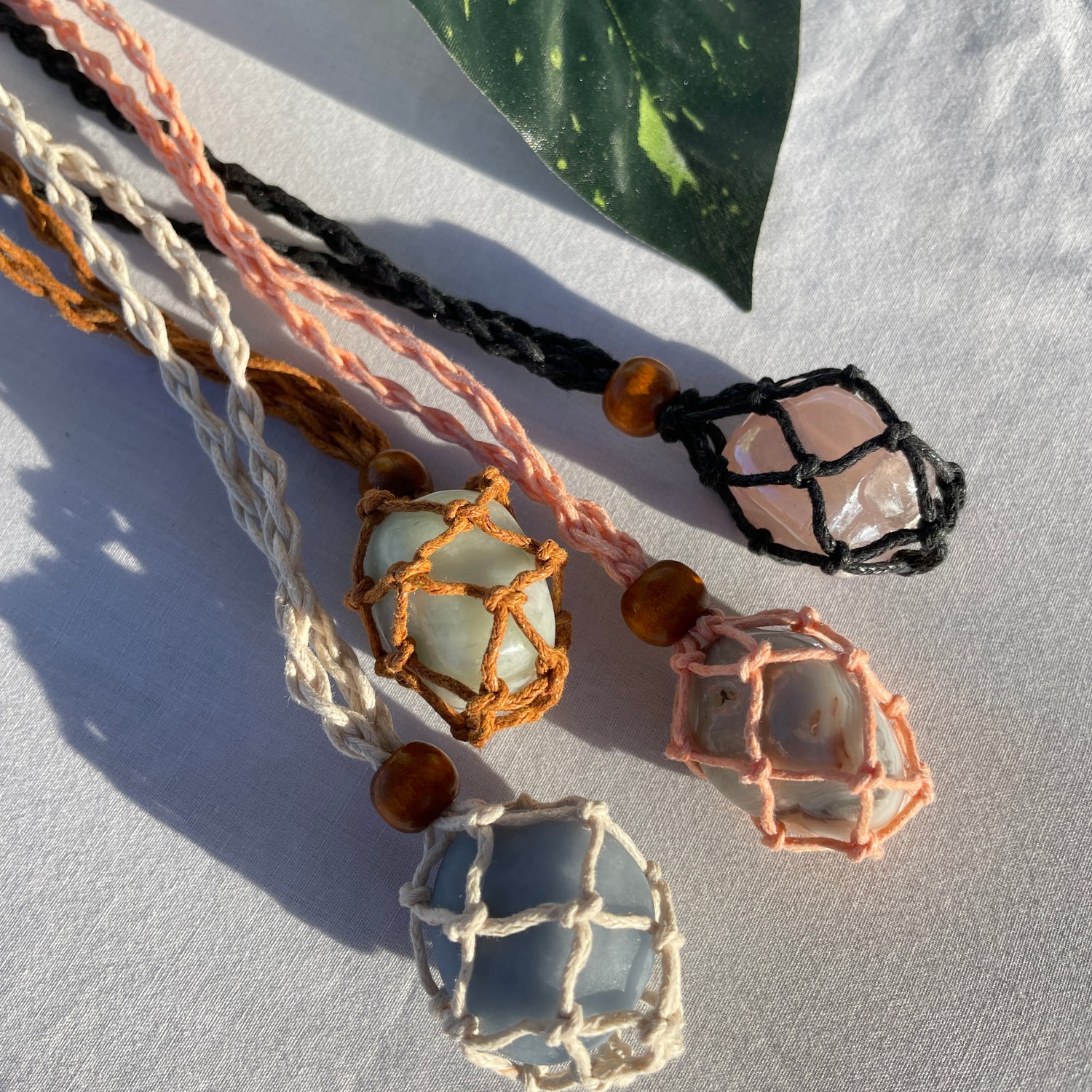 Cotton Crystal Necklace Holder.