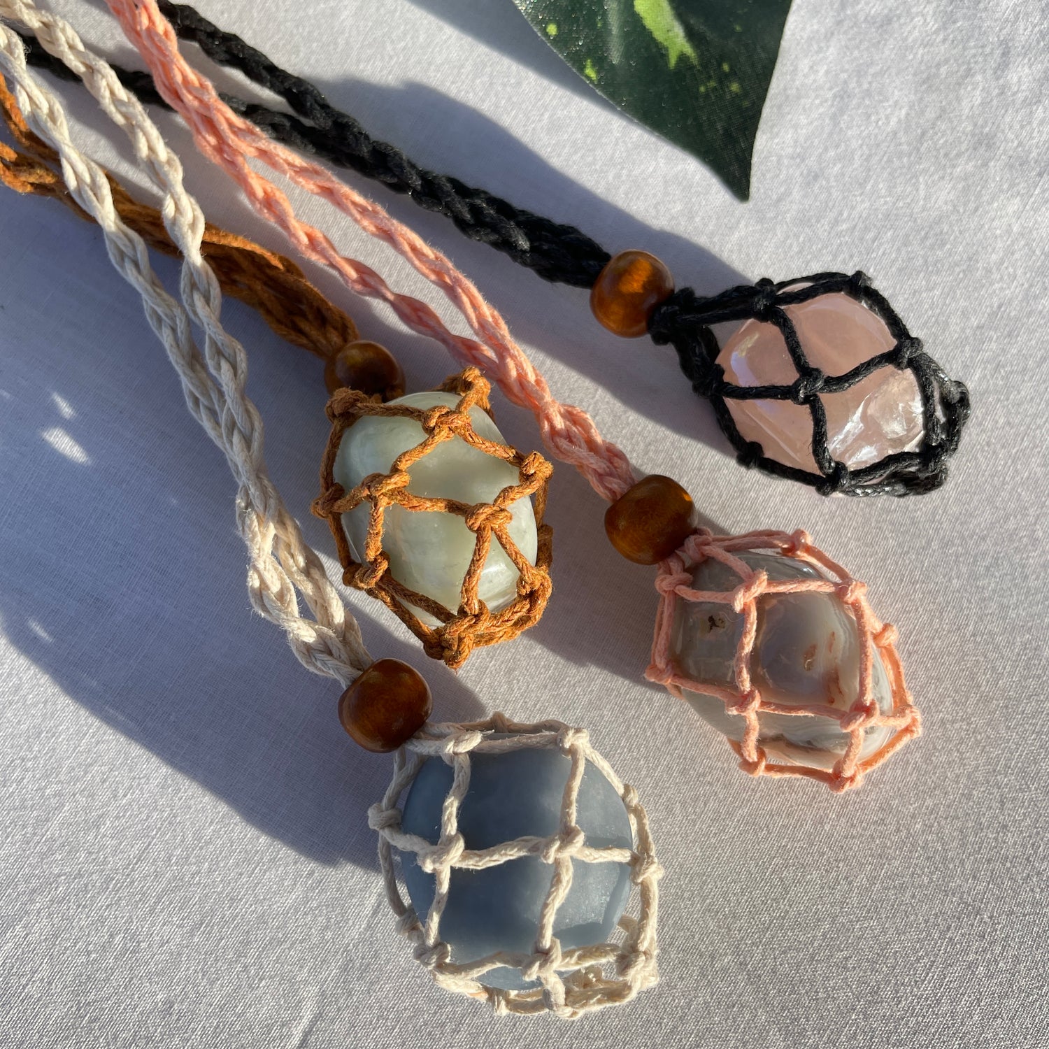 Cotton Crystal Necklace Holder.