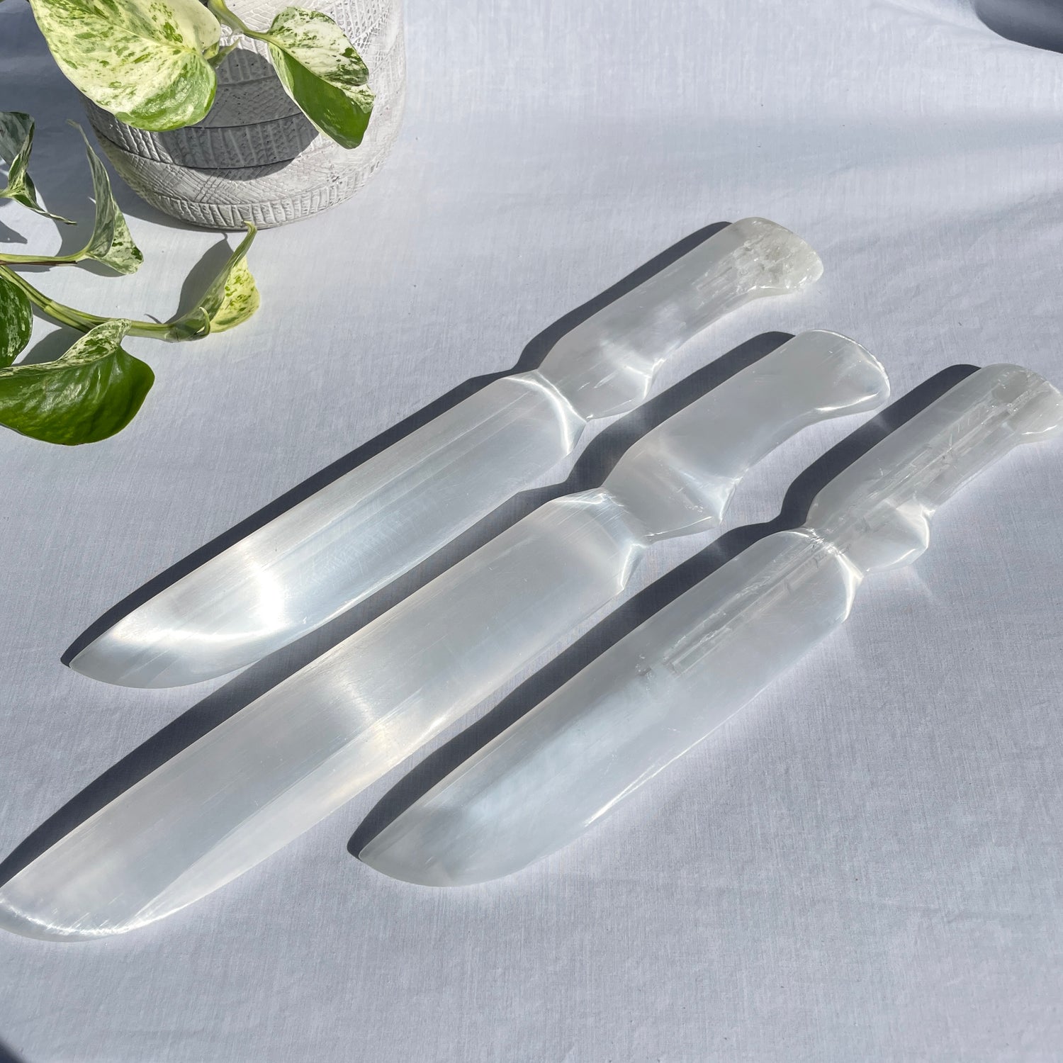 Selenite Dagger Knife Athame 36cm