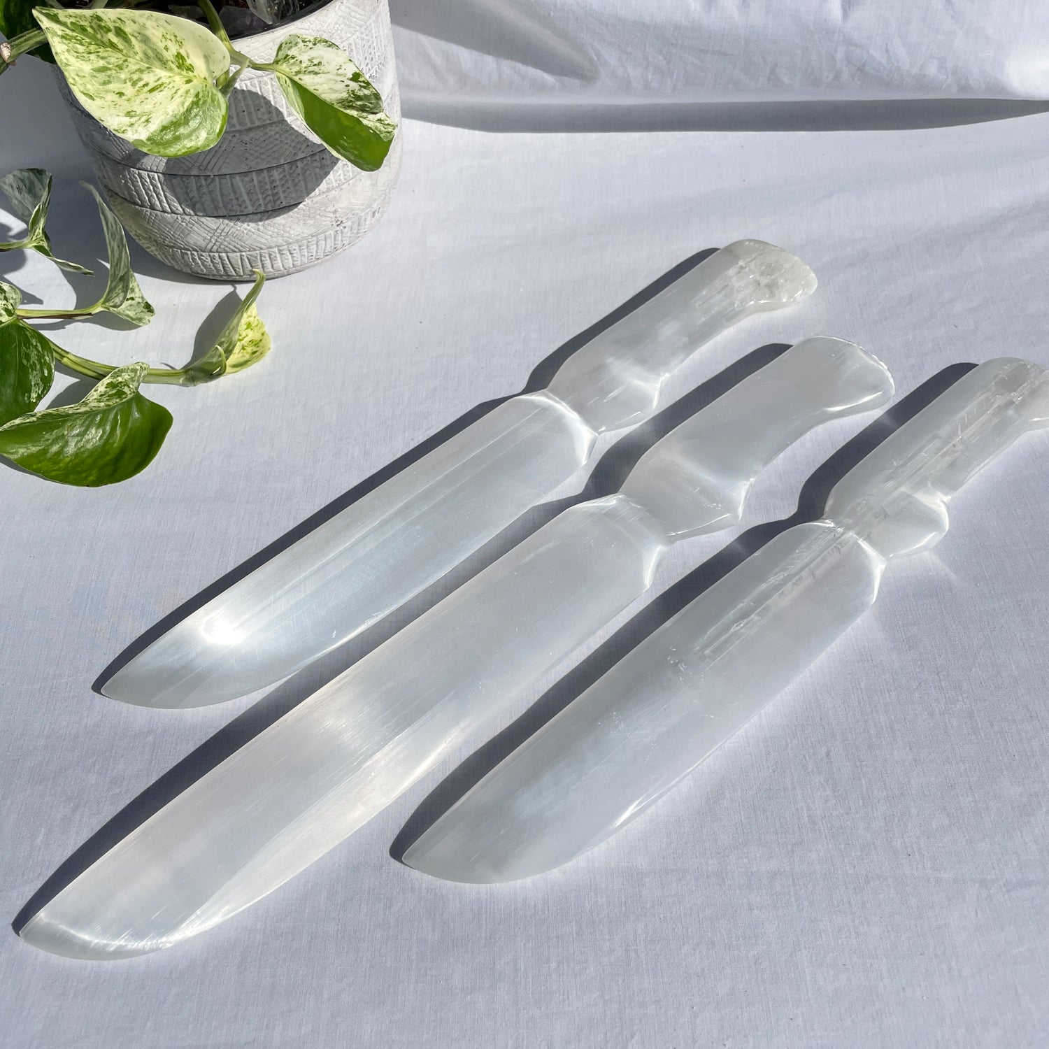 Selenite Dagger Knife Athame 36cm