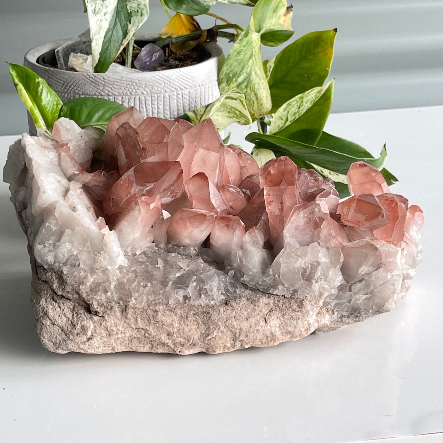 Rare Scarlet Temple Pink Lemurian Quartz Cluster 4.706kg
